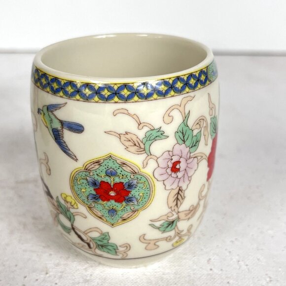 6 Tea Cups Ceramic Teacup Kung Fu Drinkware Flowers Birds Porcelain - Picture 6 of 7